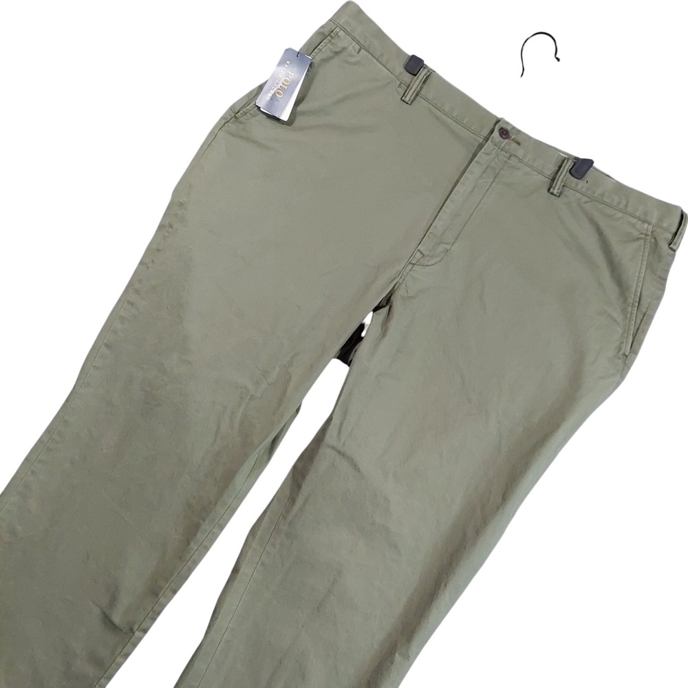 Polo Ralph Lauren Chino Pants Men 44x30 Olive Green Stretch Classic Fit New
